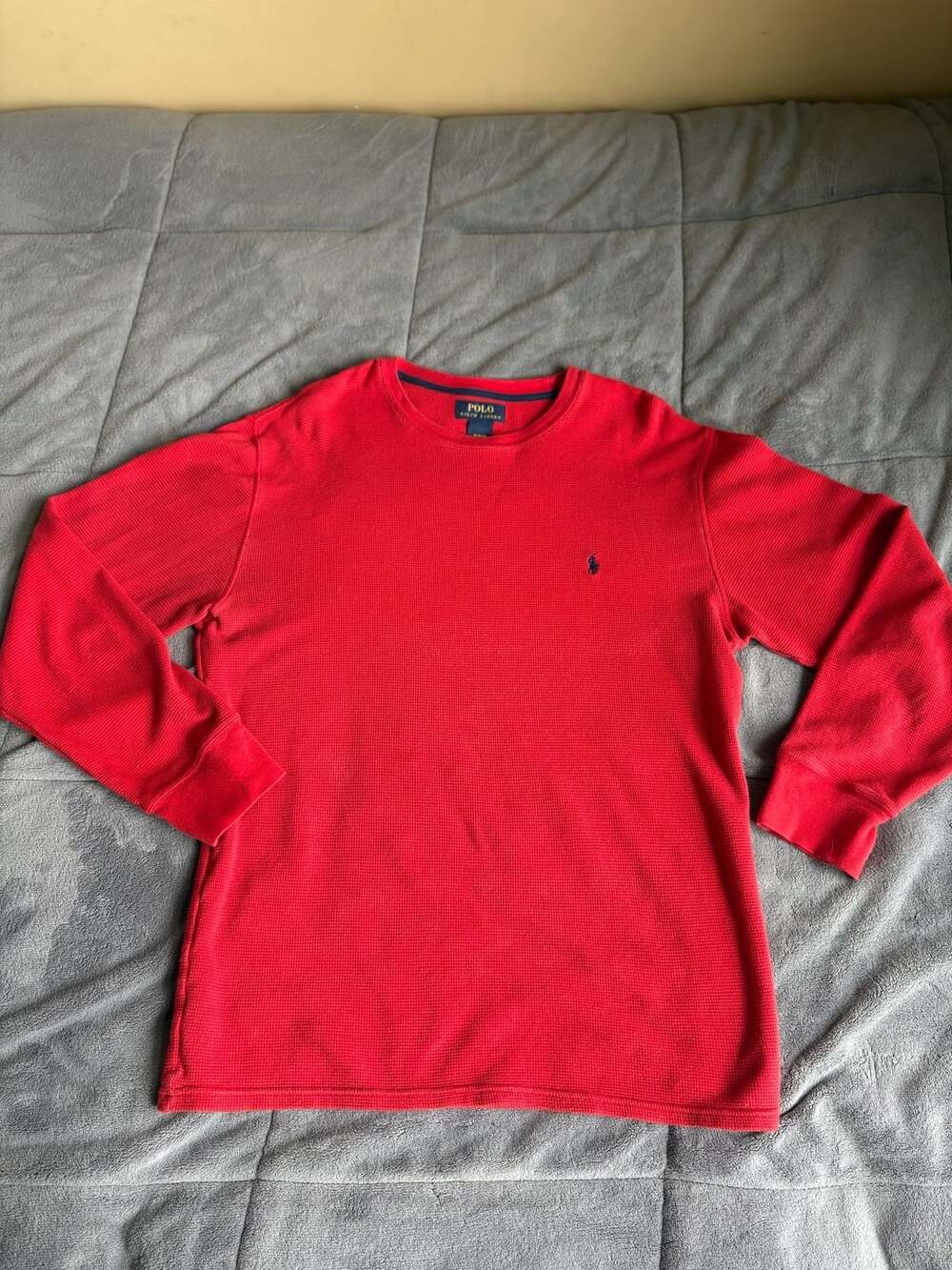 Polo Ralph Lauren Waffle-Knit Long Sleeve Thermal Crewneck Shirt